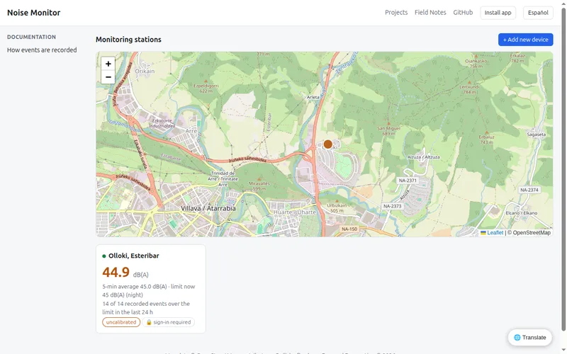 Noise Monitor desktop preview